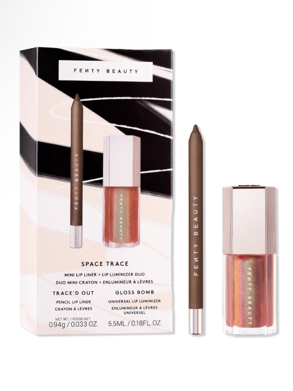 Fenty Beauty Space Trace Mini Lip Liner + Lip Luminizer Duo - Brown/Peach